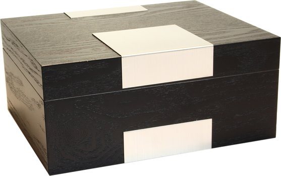 Humidor Real Wood Veneer Black Frosted