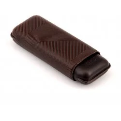 Skórzane etui na cygara Davidoff XL-2 Leaf, brązowe