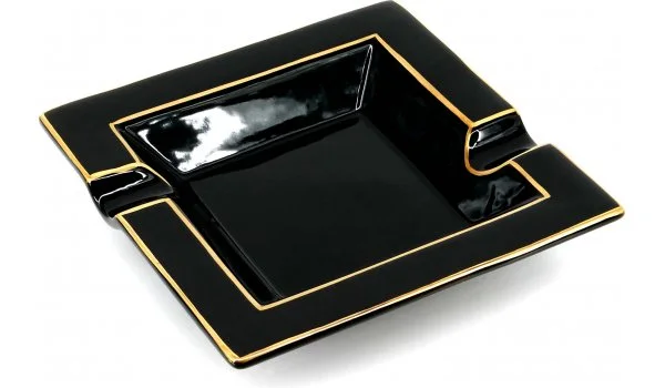 Popielniczka na cygara Quadratic Gold malowana na czarno