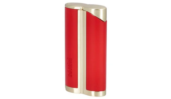 Zapalniczka adorini Single Jet Curve Red / Satin Gold wraz z cygarniczką