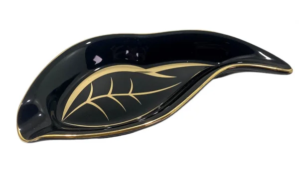 Habanos Leaf Ashtray black/gold one Cigar