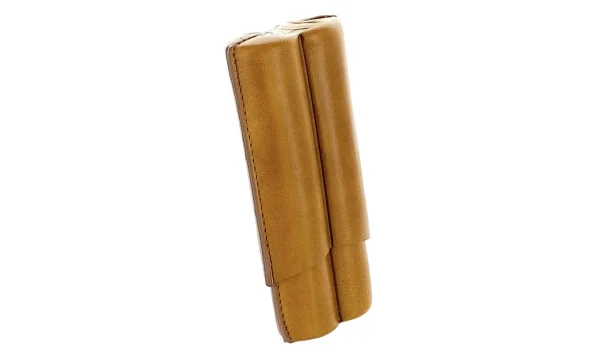 Skórzane etui na dwa cygaraRobusto Lubinski, koniak