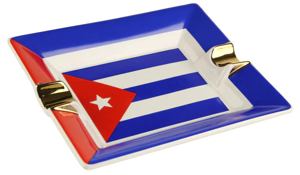 Ceramiczna popielniczka na cygara z kubańską flagą