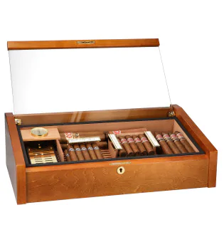 Adorini Vega Deluxe Humidor ze Szklaną Pokrywą Mahoń zdjęcie 16