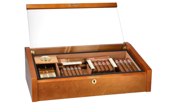 Adorini Vega Deluxe Humidor ze Szklaną Pokrywą Mahoń zdjęcie 16