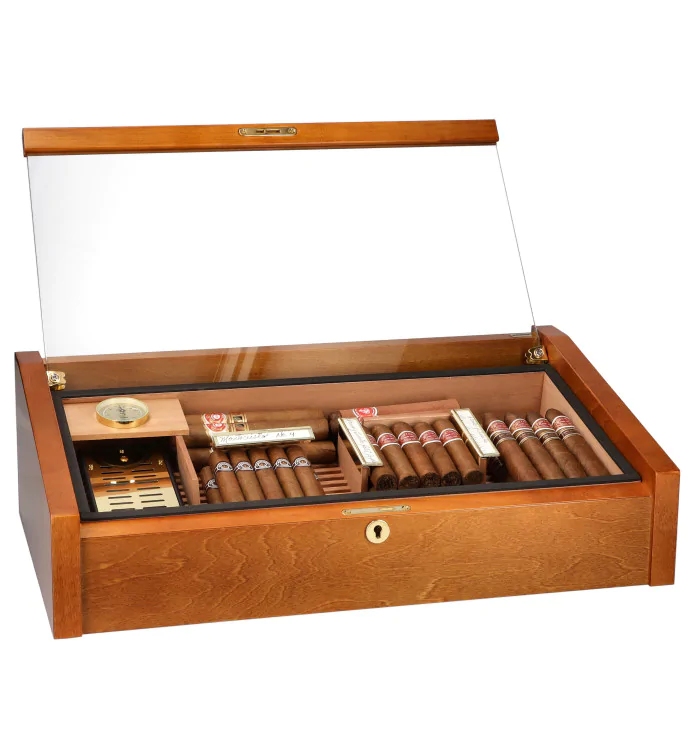 Adorini Vega Deluxe Humidor ze Szklaną Pokrywą Mahoń zdjęcie 16 Adorini Vega Deluxe Humidor ze Szklaną Pokrywą Mahoń zdjęcie 16