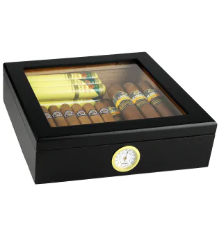 Humidor BigSmoke czarny ze szklaną pokrywą zdjęcie 9