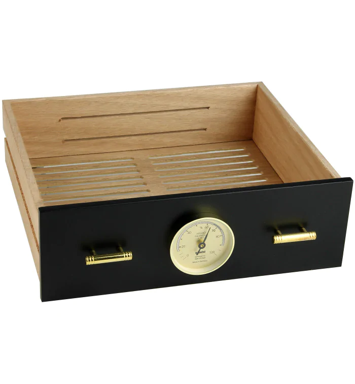 Szuflada do humidora adorini Chianti medium czarna z otworem na higrometr zdjęcie 5
