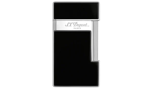 Zapalniczka S.T. Dupont Slimmy 028001 w kolorze czarnym i lakierowanym chromowanym
