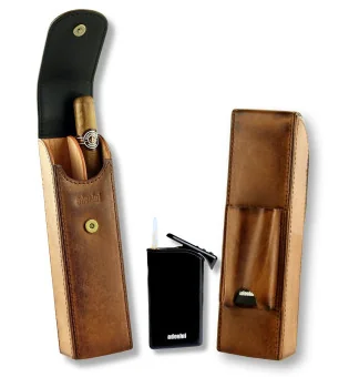 Zestaw z etui adorini Vintage i zapalniczką Slim Jet