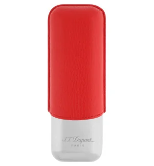 Etui na 2 cygara S.T. Dupont 183268 w kolorze czerwonym i chromowanym