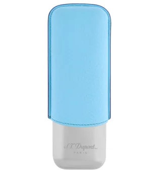 Etui na 2 cygara S.T. Dupont 183264 w kolorze turkusowym i chromowanym