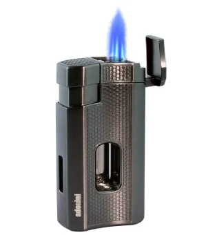 Stalowoszara zapalniczka adorini Triple Jet V-Cut