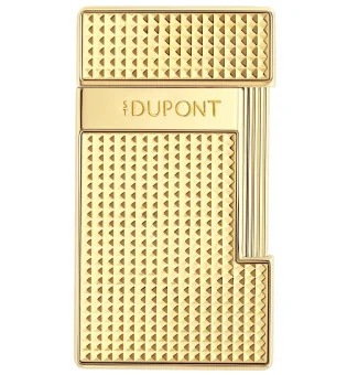 Wąska złota zapalniczka S.T. Dupont 028119 ze wzorem w kształcie diamentów