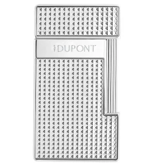 Wąska chromowana zapalniczka S.T. Dupont 028120 ze wzorem w kształcie diamentów
