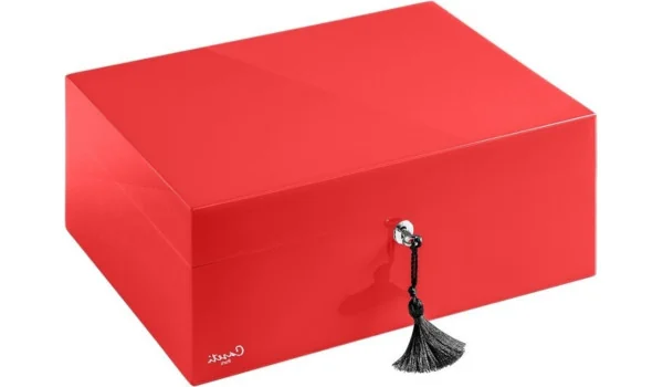 Czerwony humidor Caseti Paris