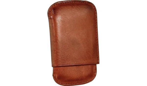 Skórzane etui Angelo na 4 cygaretki/cygara w kolorze koniaku