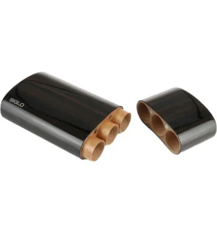 Siglo drewniane etui hebanowe Corona na 3 cygara