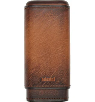 Brązowe skórzane etui adorini na 2-3 cygara w stylu vintage
