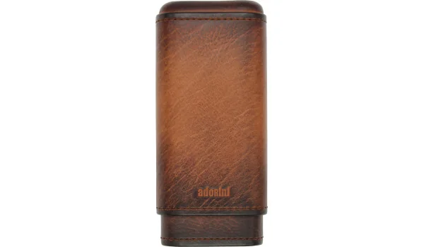 Brązowe skórzane etui adorini na 2-3 cygara w stylu vintage
