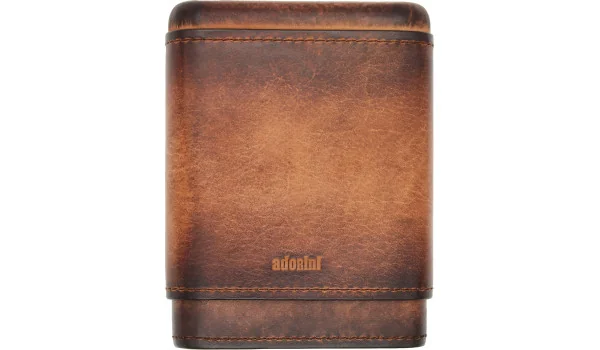 Brązowe skórzane etui adorini na 3-5 cygar w stylu vintage