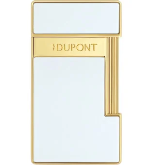 Zapalniczka S.T. Dupont Slimmy 28004 w koorze białym i lakierowanym złotym