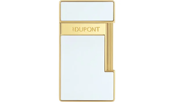Zapalniczka S.T. Dupont Slimmy 28004 w koorze białym i lakierowanym złotym