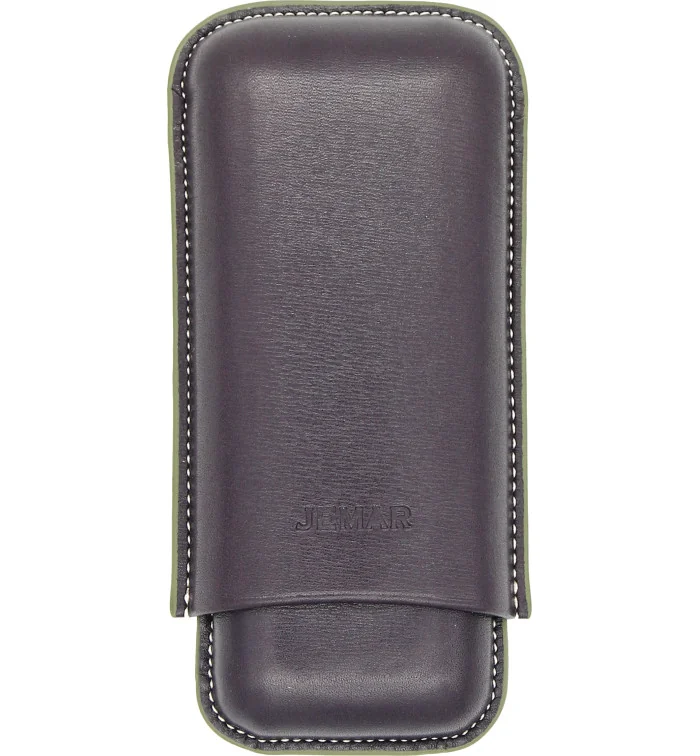 Skórzane brązowe etui Jemar na dwa cygara 464/2