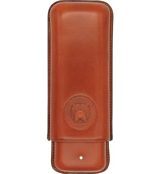 Brązowe etui na 2 cygara Bulldog by Dunhill Corona Extra