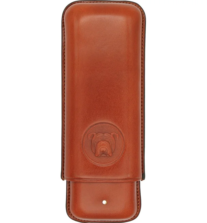 Brązowe etui na 2 cygara Bulldog by Dunhill Corona Extra