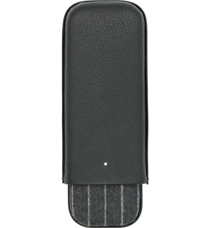 Czarne etui na cygara w szare paski Dunhill Highland