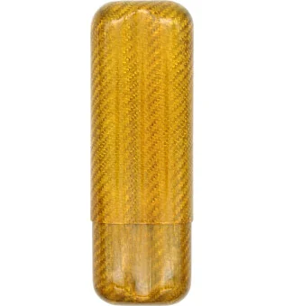 Złote etui na 2 cygara z włókna węglowego z 57 pierścieniami