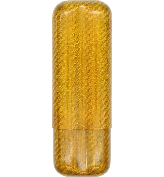 Złote etui na 2 cygara z włókna węglowego z 57 pierścieniami zdjęcie 2