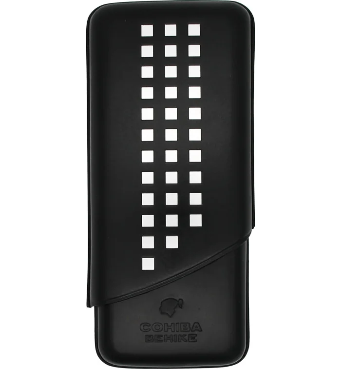 Skórzane etui na trzy cygara Cohiba Behike, czarne zdjęcie 2