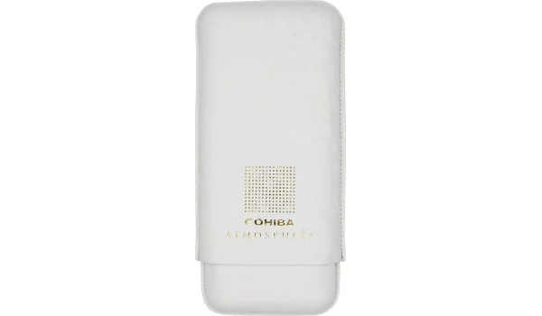 Biało-złote skórzane etui na cygara Cohiba Atmosphere