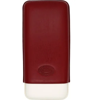 Czerwono-szare skórzane etui na 3 cygara Romeo y Julieta