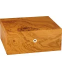 Średniej wielkości humidor Adorini Salento Deluxe z drewna oliwnego