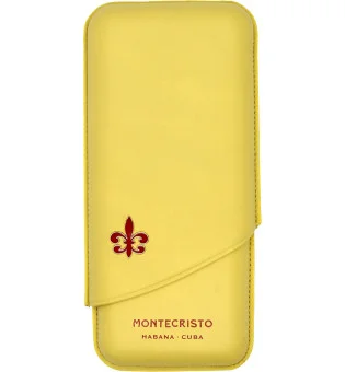 Żółte etui Montecristo na 3 cygara