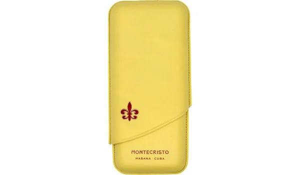 Żółte etui na cygara Montecristo na 3 cygara