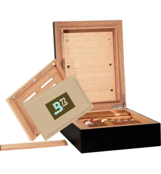 Mały czarny humidor BigSmoke z pakietem Boveda 72%