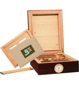 Mały brązowy humidor BigSmoke z pakietem Boveda 72%