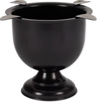 Stinky Cigar Tall 4-Stirrup Ashtray Jet Black 