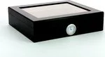 Glass top humidor black