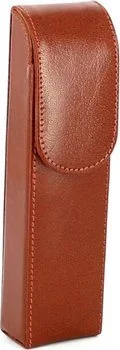 Cigar case 2 brown leather 16cm